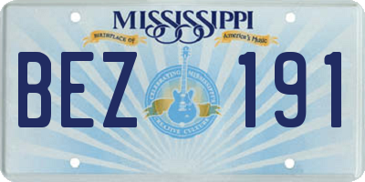 MS license plate BEZ191