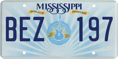 MS license plate BEZ197