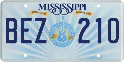 MS license plate BEZ210