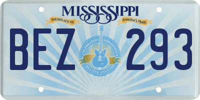 MS license plate BEZ293