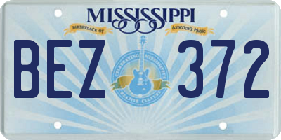 MS license plate BEZ372