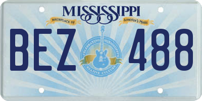 MS license plate BEZ488