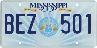MS license plate BEZ501