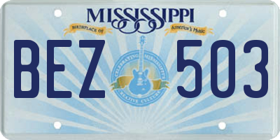 MS license plate BEZ503