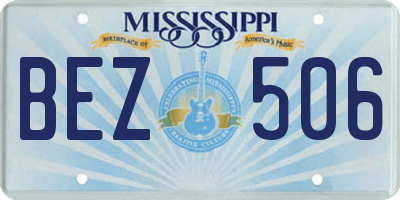 MS license plate BEZ506