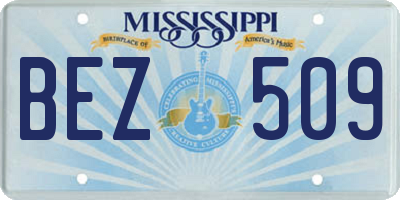 MS license plate BEZ509