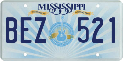 MS license plate BEZ521