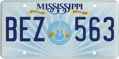MS license plate BEZ563