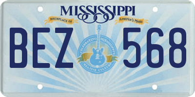 MS license plate BEZ568