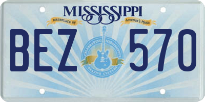 MS license plate BEZ570