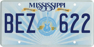 MS license plate BEZ622