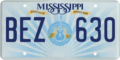 MS license plate BEZ630