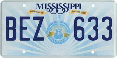 MS license plate BEZ633