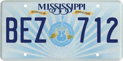 MS license plate BEZ712