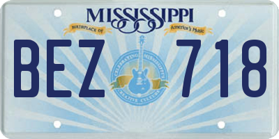 MS license plate BEZ718