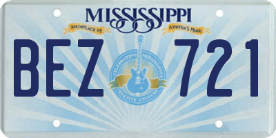 MS license plate BEZ721