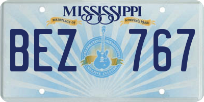 MS license plate BEZ767