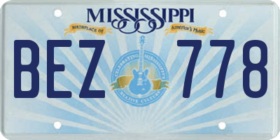 MS license plate BEZ778