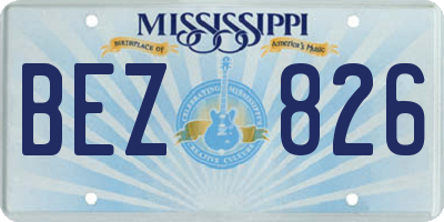MS license plate BEZ826