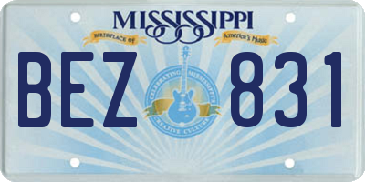 MS license plate BEZ831