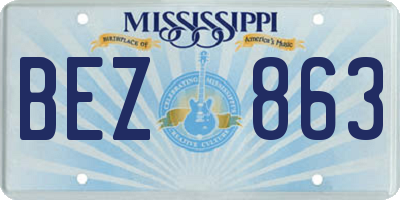 MS license plate BEZ863