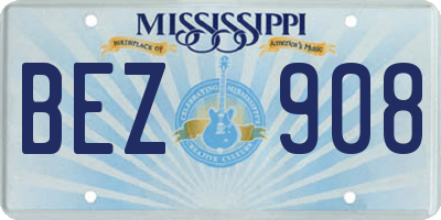 MS license plate BEZ908