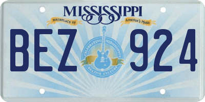MS license plate BEZ924