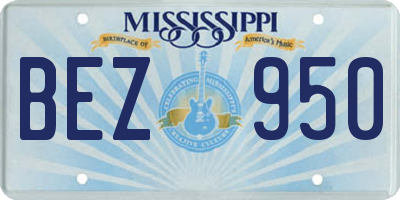 MS license plate BEZ950