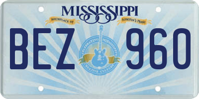 MS license plate BEZ960