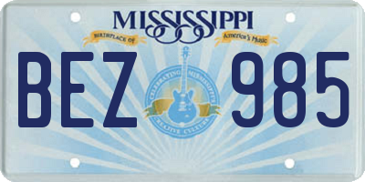MS license plate BEZ985