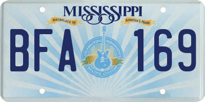 MS license plate BFA169