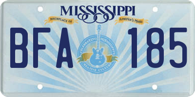 MS license plate BFA185