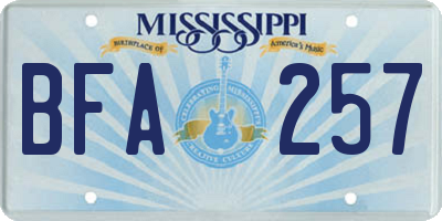 MS license plate BFA257