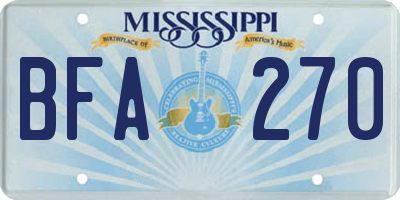 MS license plate BFA270