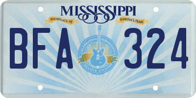 MS license plate BFA324
