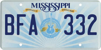 MS license plate BFA332