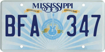 MS license plate BFA347
