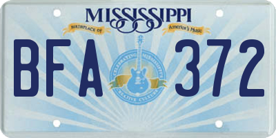 MS license plate BFA372