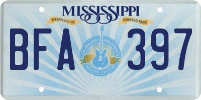 MS license plate BFA397