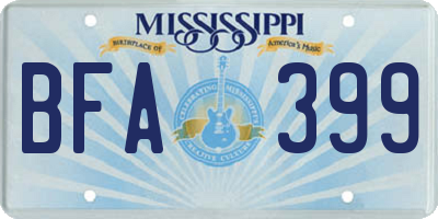 MS license plate BFA399