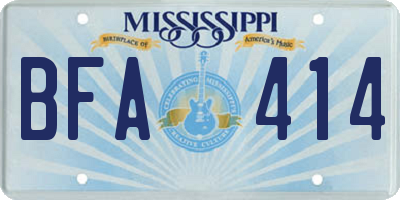 MS license plate BFA414