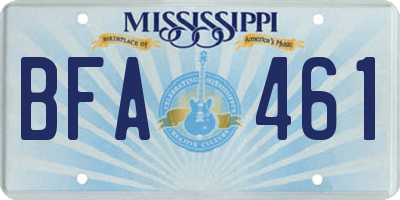 MS license plate BFA461