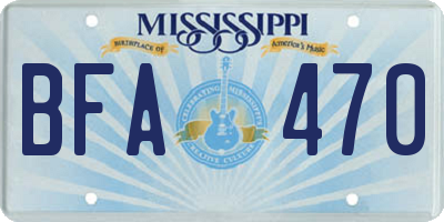 MS license plate BFA470