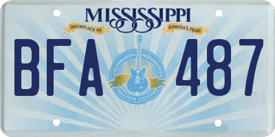 MS license plate BFA487