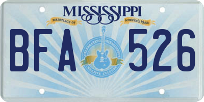 MS license plate BFA526