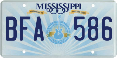 MS license plate BFA586