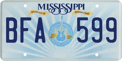 MS license plate BFA599