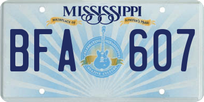 MS license plate BFA607