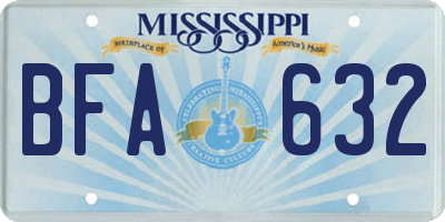 MS license plate BFA632