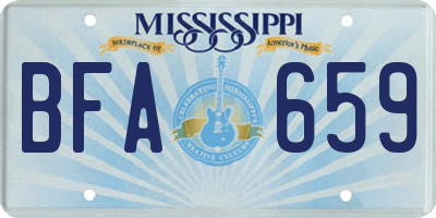 MS license plate BFA659